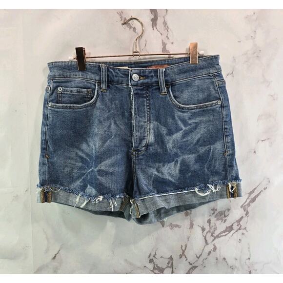 Anthropologie Shorts Womens 28 High Rise Denim Jean Pilcro Cuffed Tie Dye - Picture 1 of 14